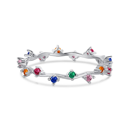 [AURORA]Radiant Colorful Round Cut Daily Ring