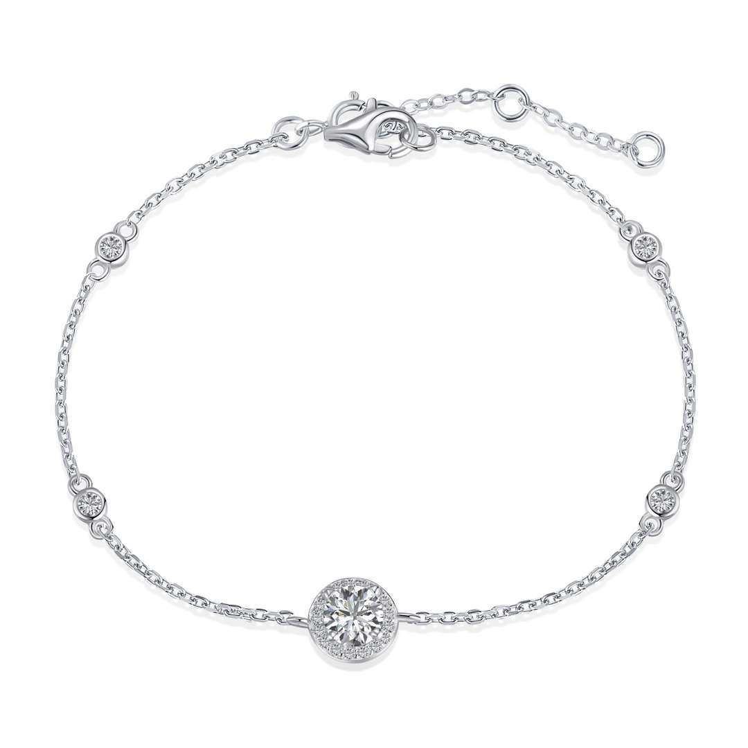 [AURORA]Schillerndes Armband mit rundem Schliff