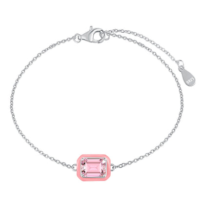 [AURORA]2,0 Karat funkelndes buntes Smaragdschliff-Tagesarmband