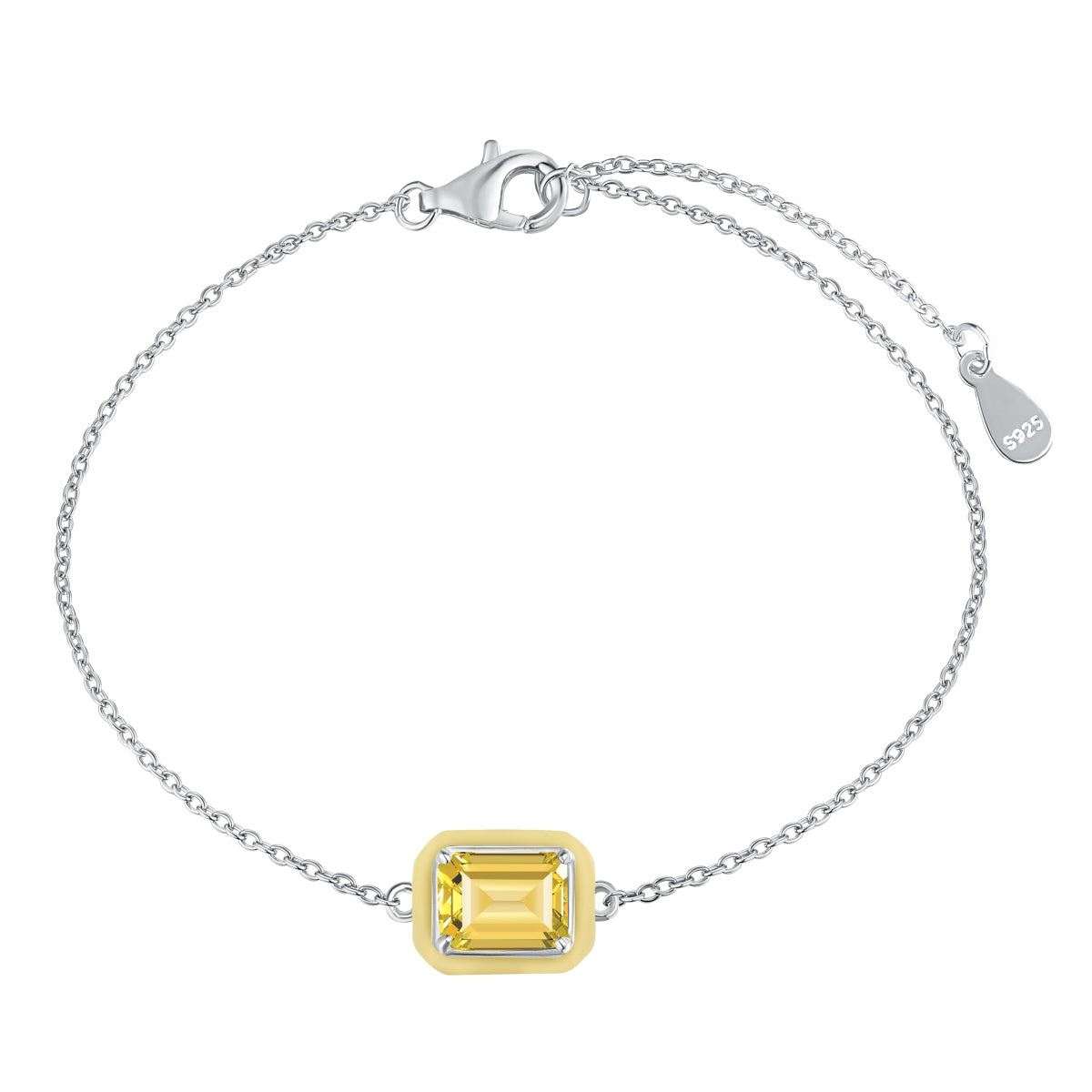 [AURORA]2,0 Karat funkelndes buntes Smaragdschliff-Tagesarmband