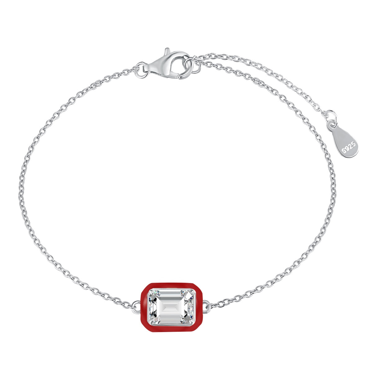 [AURORA]2,0 Karat funkelndes buntes Smaragdschliff-Tagesarmband