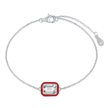 [AURORA]2,0 Karat funkelndes buntes Smaragdschliff-Tagesarmband
