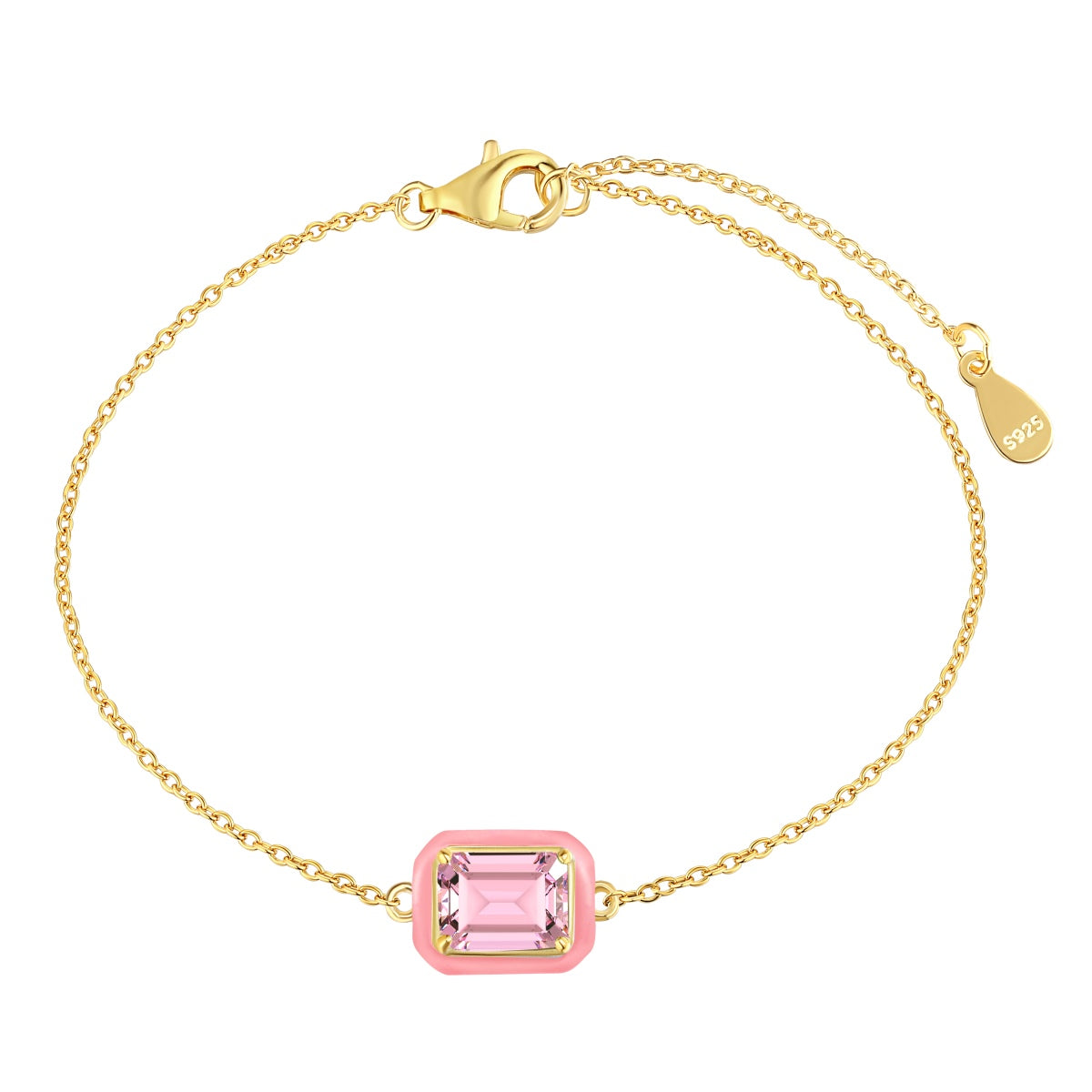 [AURORA]2,0 Karat funkelndes buntes Smaragdschliff-Tagesarmband
