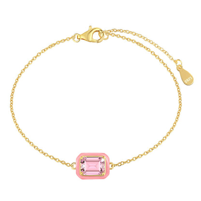 [AURORA]2,0 Karat funkelndes buntes Smaragdschliff-Tagesarmband