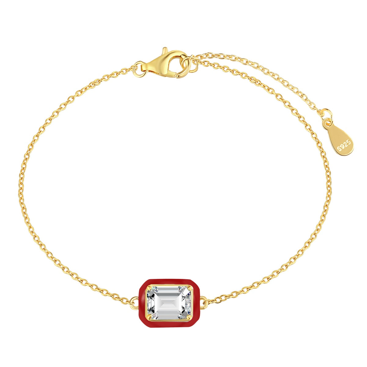 [Aurora]2.0 Carat Sparkling Colorful Emerald Cut Daily Bracelet