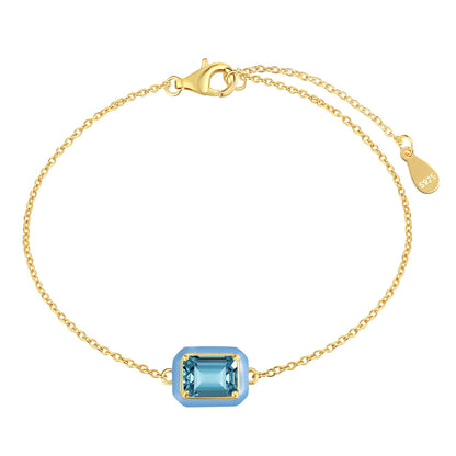 [AURORA]2,0 Karat funkelndes buntes Smaragdschliff-Tagesarmband