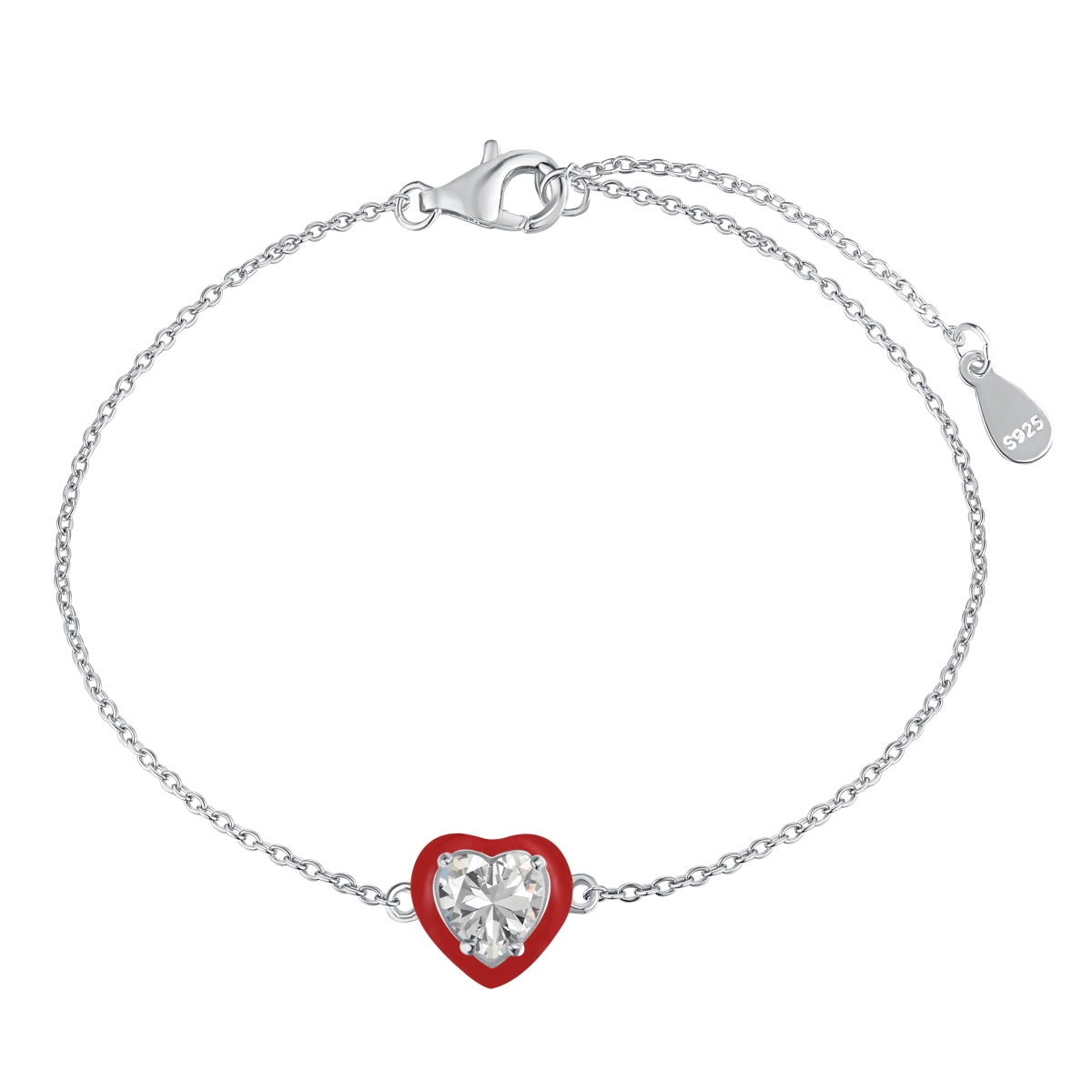 [Aurora]Sparkling Romantic Heart Shape Lover Bracelet