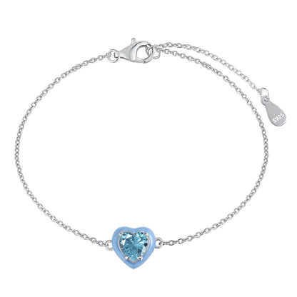 [Aurora]Sparkling Romantic Heart Shape Lover Bracelet