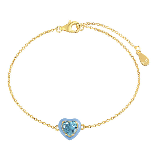 [Aurora]Sparkling Romantic Heart Shape Lover Bracelet