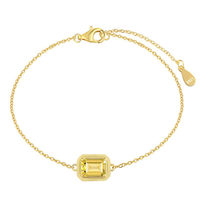 [Aurora]2.0 Carat Sparkling Colorful Emerald Cut Daily Bracelet