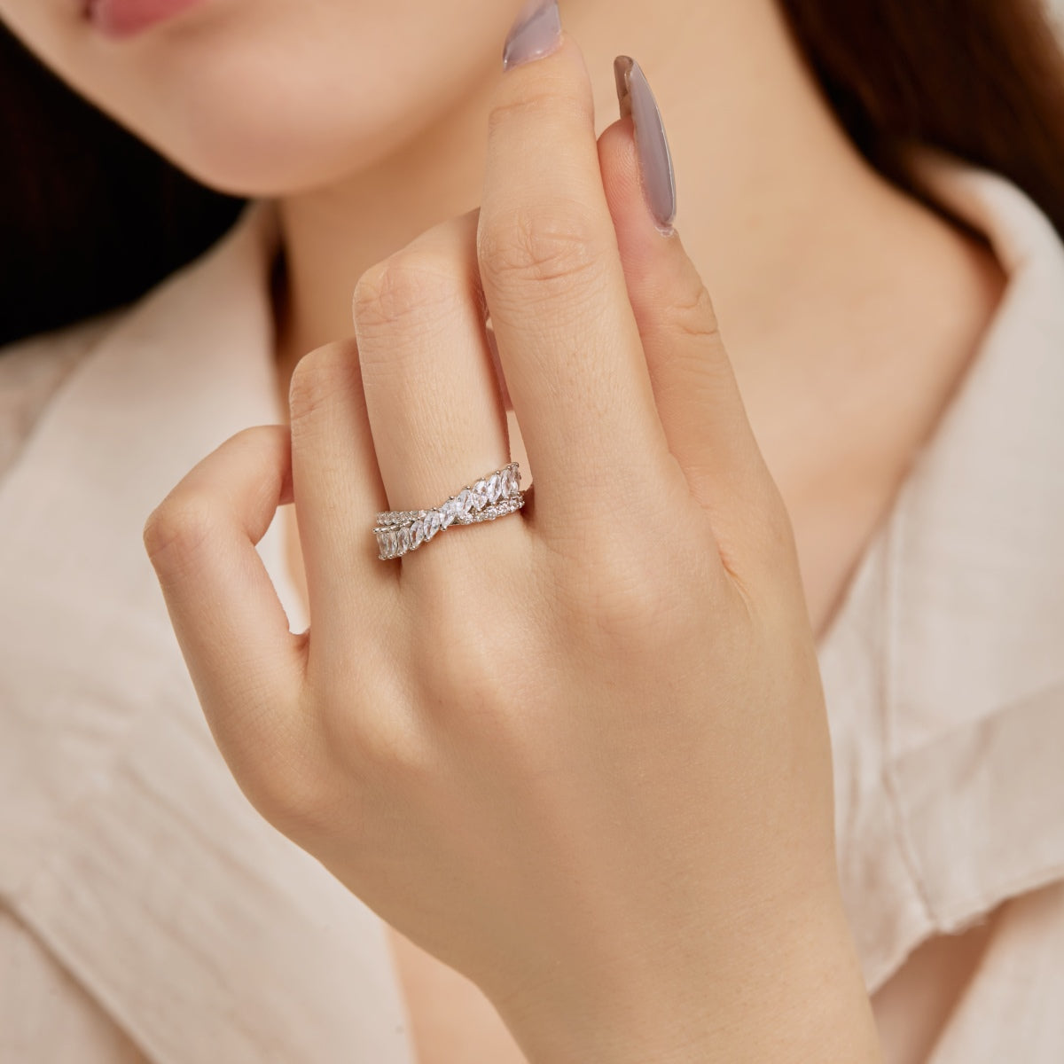 [AURORA]Unique Colorful Marquise Cut Daily Ring