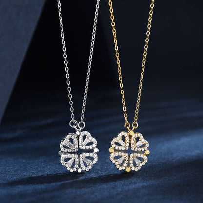 [Aurora]Ornate Heart Cut Flower Shape Necklace