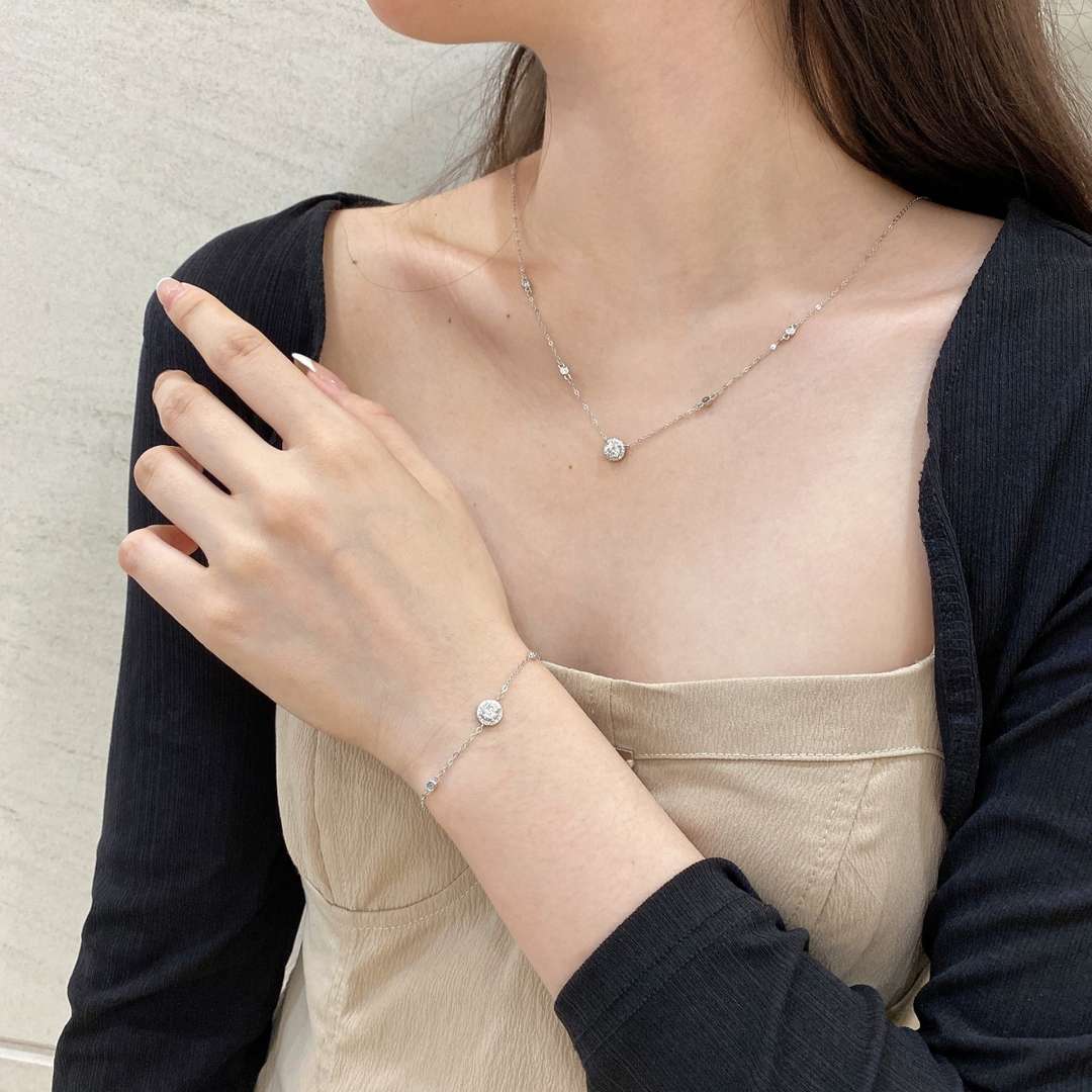 [AURORA]Schillerndes Armband mit rundem Schliff