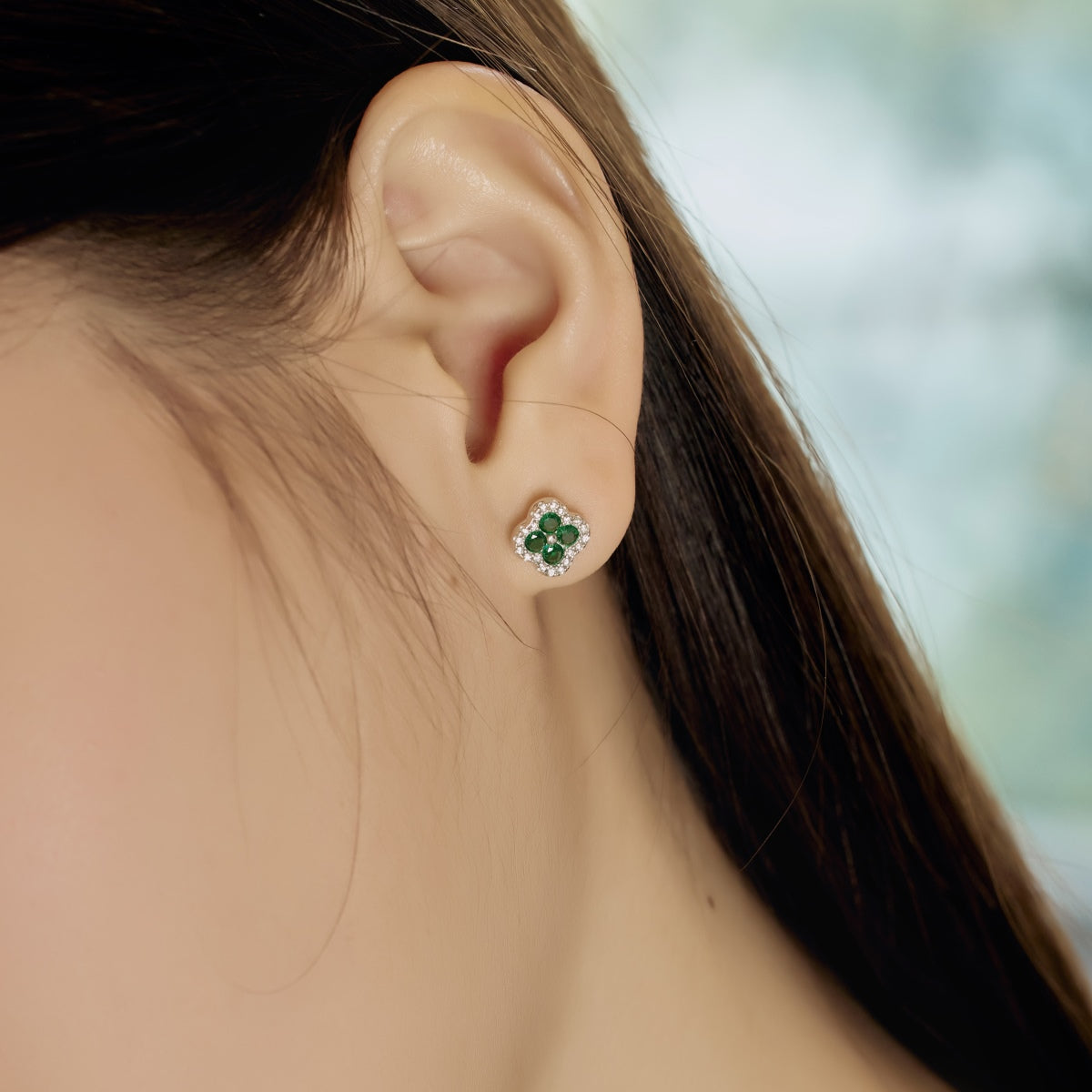 [Aurora]Four-Leaf Clover Flower Shaped Earrings