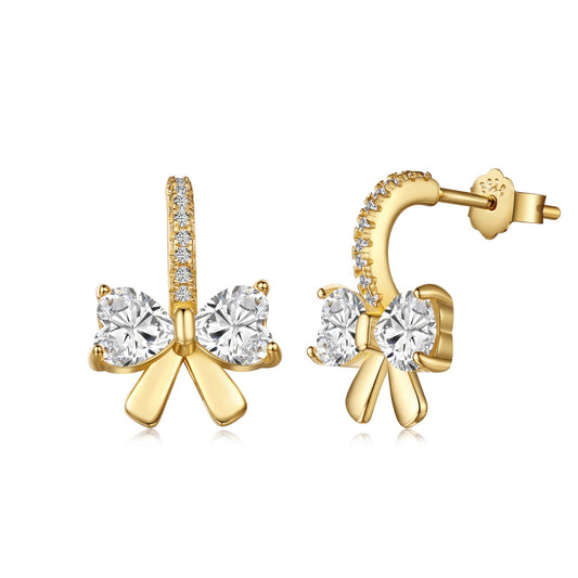 [AURORA]Exquisite Earrings With Heart-Shaped Bow Design