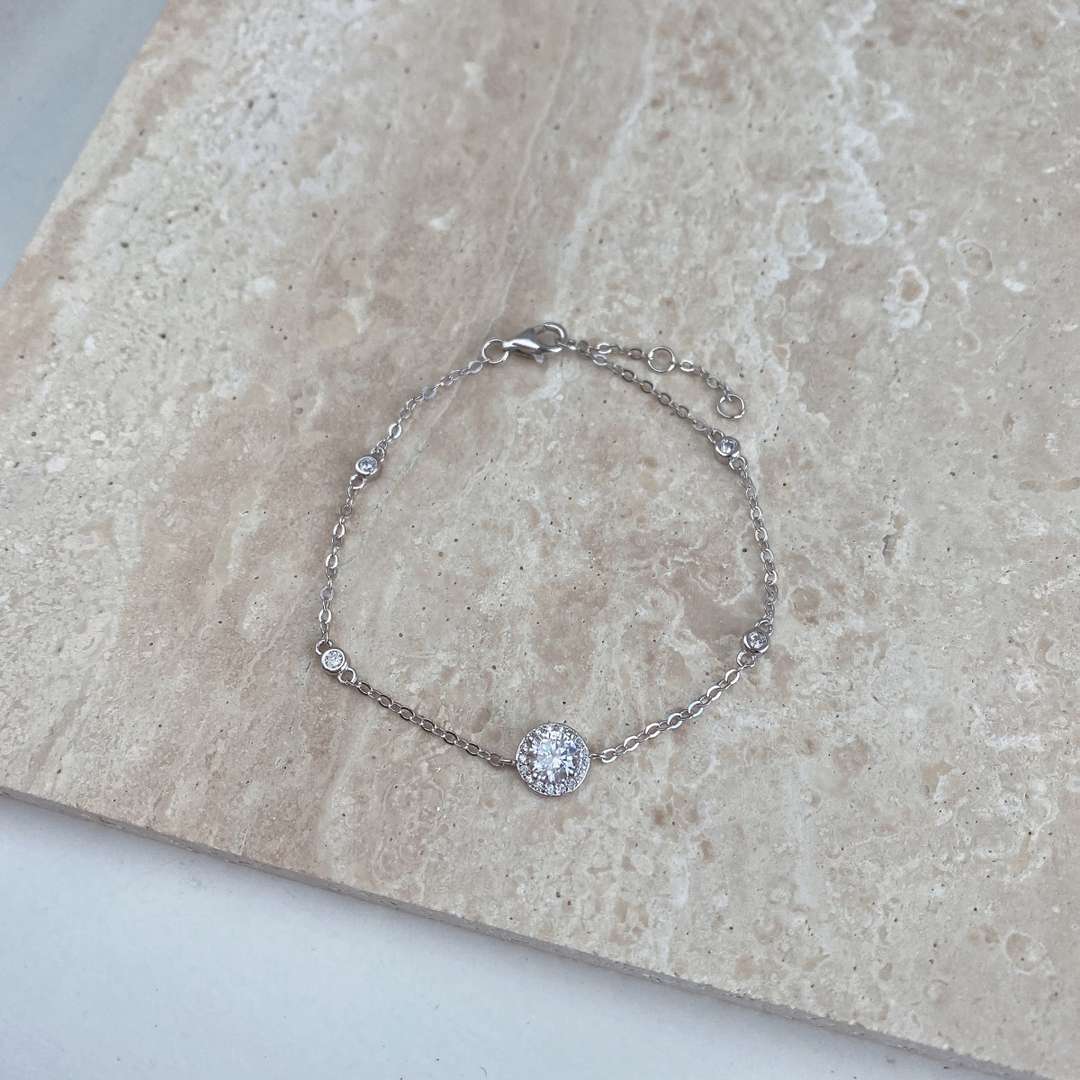 [AURORA]Schillerndes Armband mit rundem Schliff