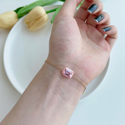[AURORA]2,0 Karat funkelndes buntes Smaragdschliff-Tagesarmband