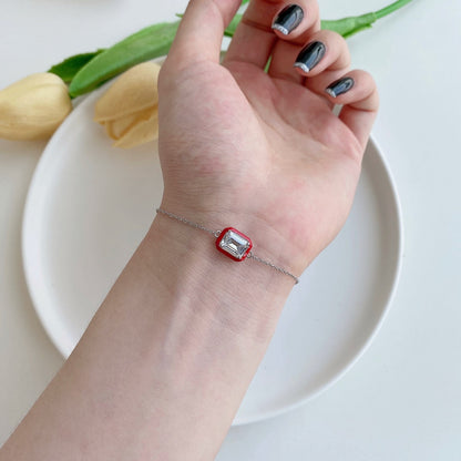 [AURORA]2,0 Karat funkelndes buntes Smaragdschliff-Tagesarmband