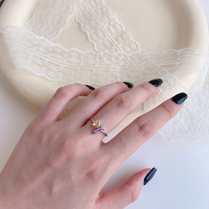 [AURORA]Radiant Colorful Multi Cut Daily Ring