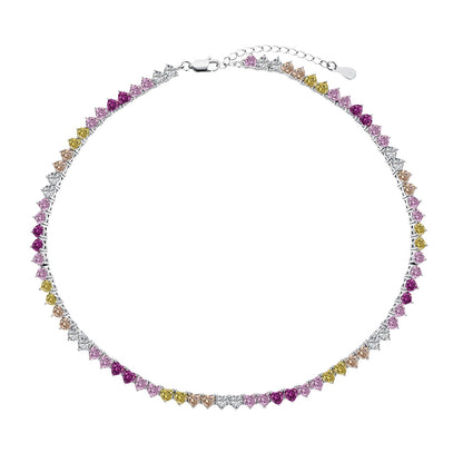 [AURORA] Funkelnde bunte Tenniskette mit Herz