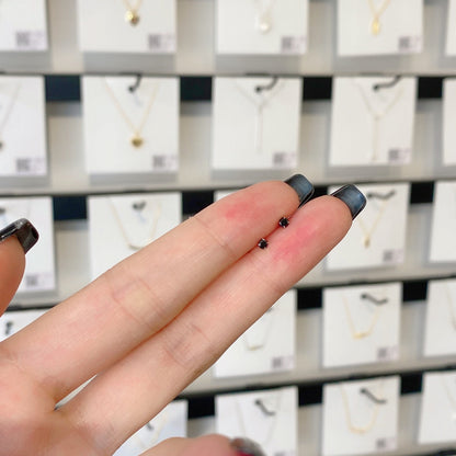 [AURORA]Delicate Solitaire Earrings