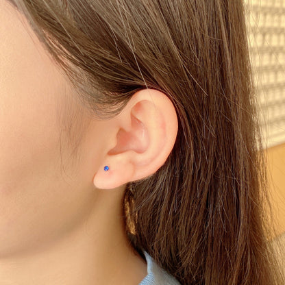 [AURORA]Delicate Solitaire Earrings