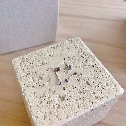 [AURORA]Delicate Solitaire Earrings