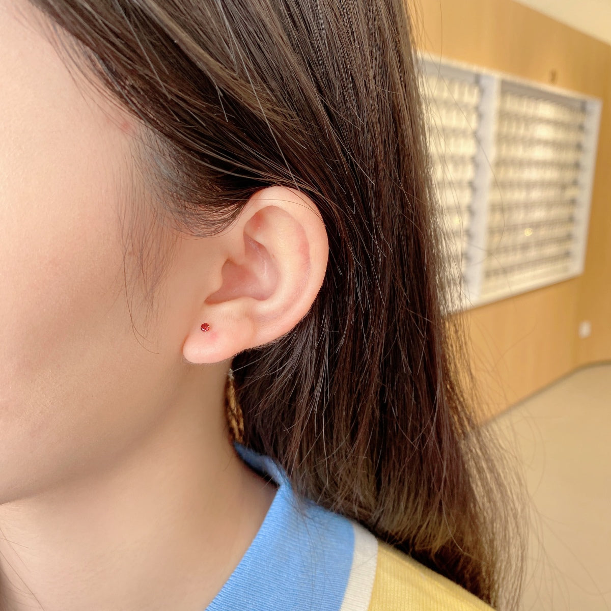 [AURORA]Delicate Solitaire Earrings