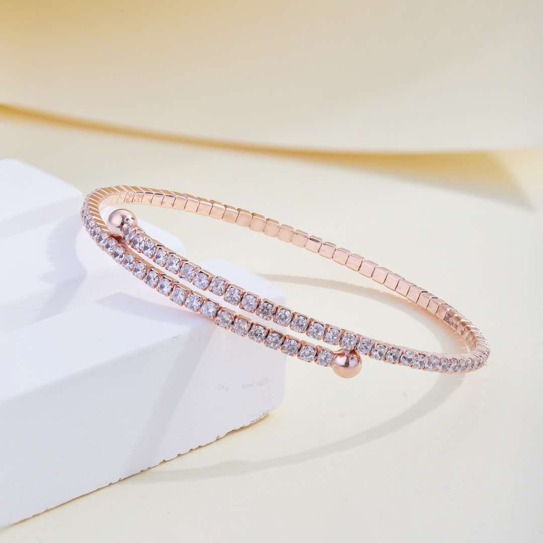 [AURORA] Rundes Modearmband mit Diamanten