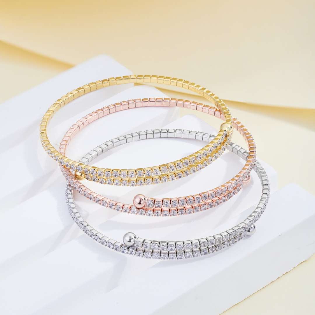 [AURORA] Rundes Modearmband mit Diamanten