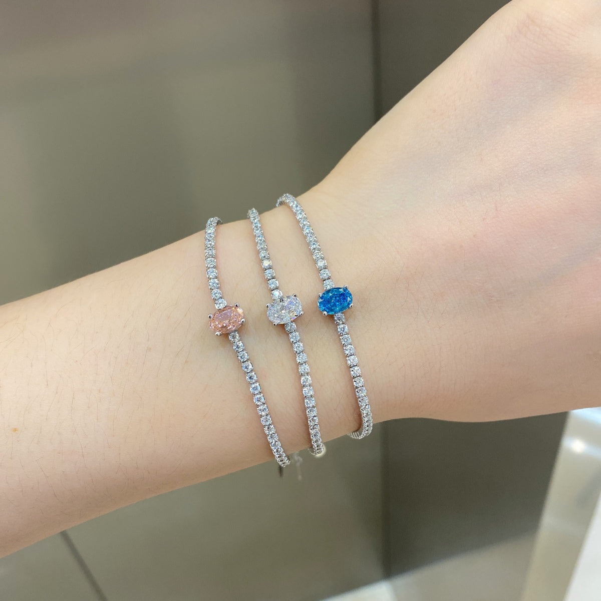 [AURORA]0,75 Karat Exquisites Ovalschliff-Tagesarmband