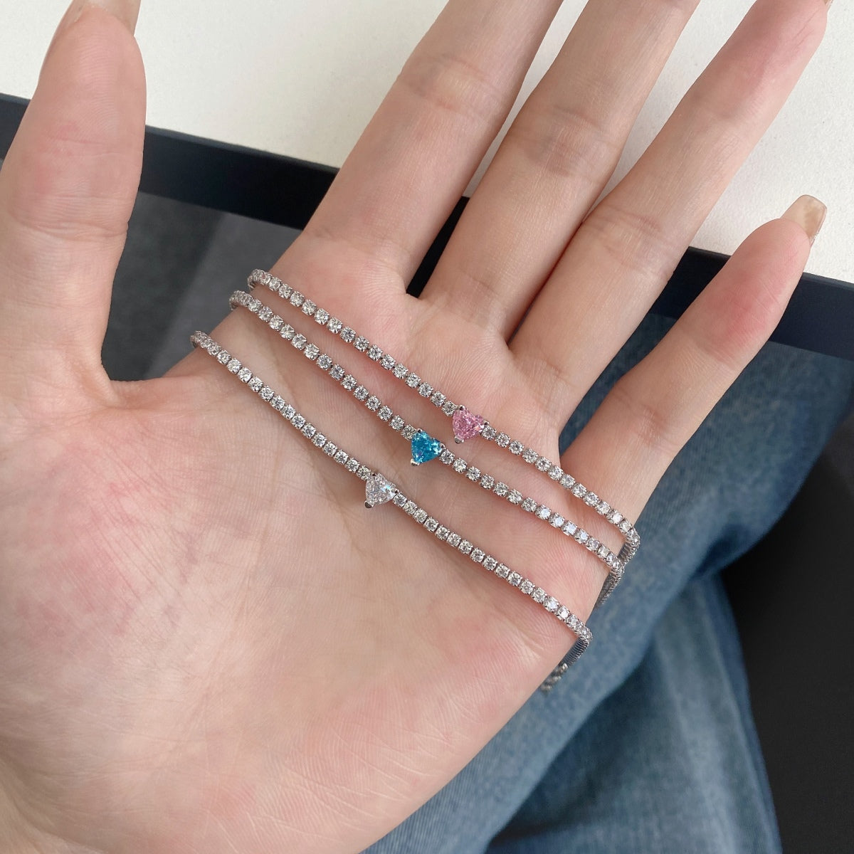 [AURORA]0,5 Karat Elegante Romantische Herz Form Liebhaber Armband
