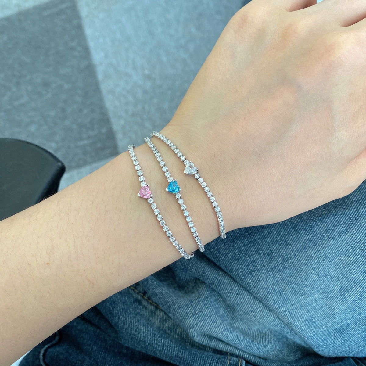 [AURORA]0,5 Karat Elegante Romantische Herz Form Liebhaber Armband