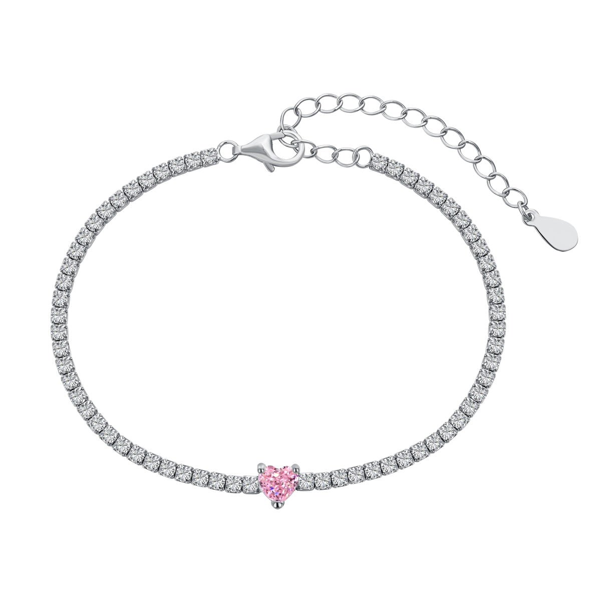 [Aurora]0.5 Carat Elegant Romantic Heart Shape Lover Bracelet