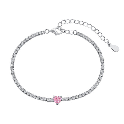 [Aurora]0.5 Carat Elegant Romantic Heart Shape Lover Bracelet