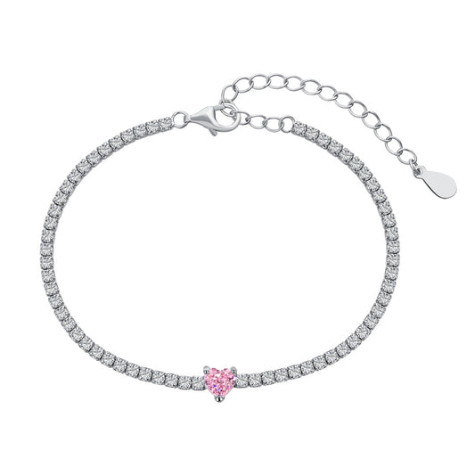 [Aurora]0.5 Carat Elegant Romantic Heart Shape Lover Bracelet