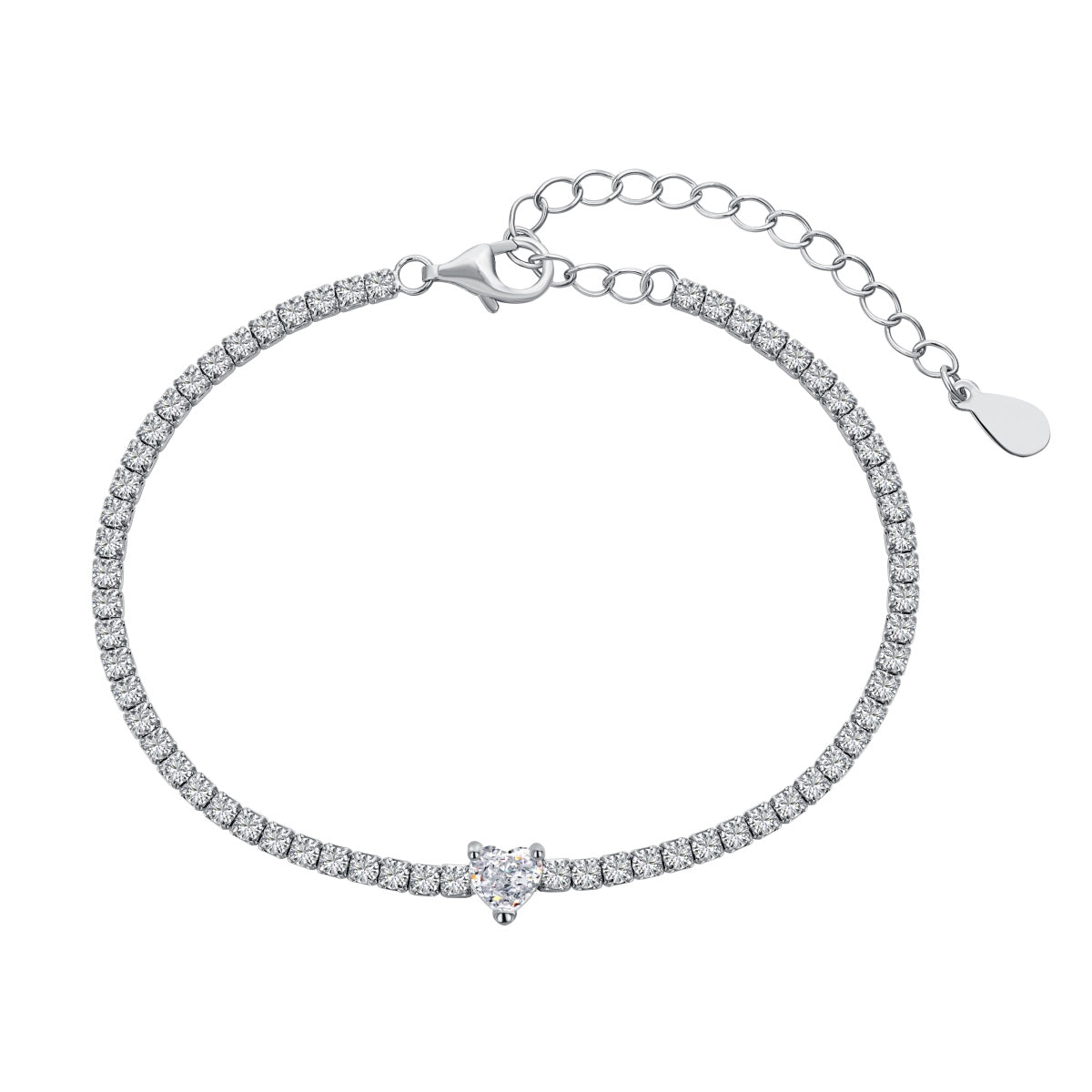 [Aurora]0.5 Carat Elegant Romantic Heart Shape Lover Bracelet