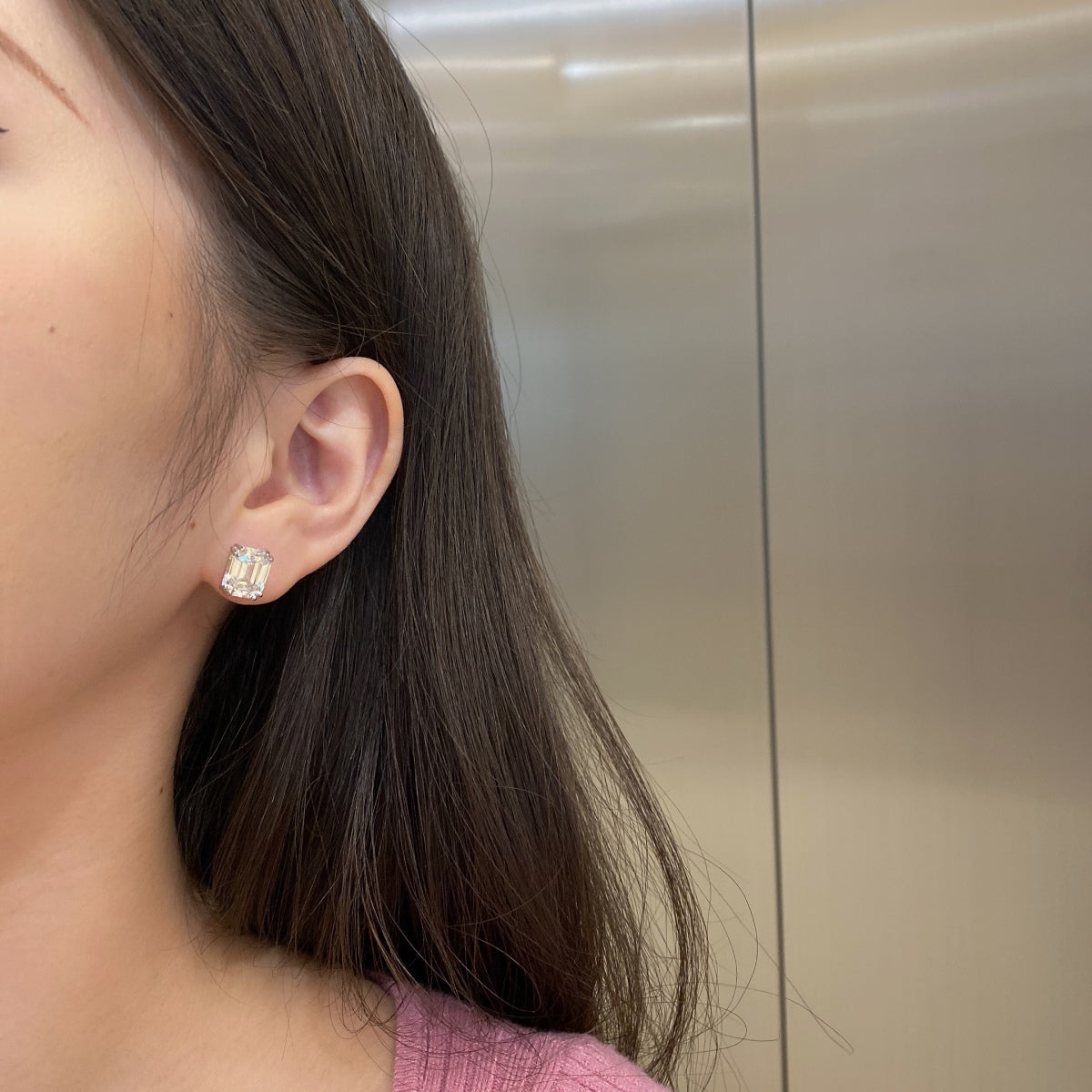 [Aurora]Dazzling Square Shape Earrings
