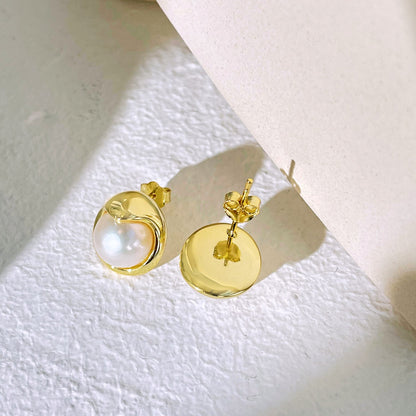 [AURORA]Dainty Bread Pearl Earrings