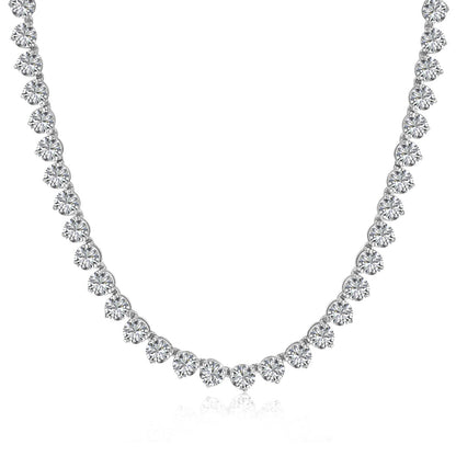 [Aurora]Ornate Heart Cut Tennis Necklace