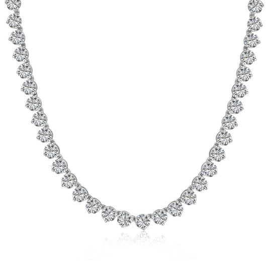 [Aurora]Ornate Heart Cut Tennis Necklace