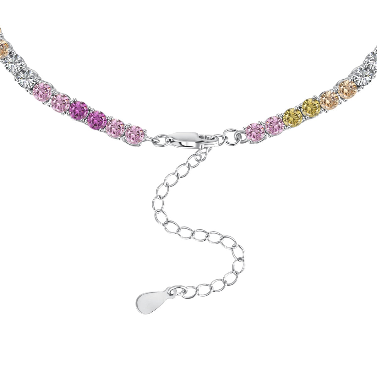 [Aurora]Delicate Colorful Tennis Necklace