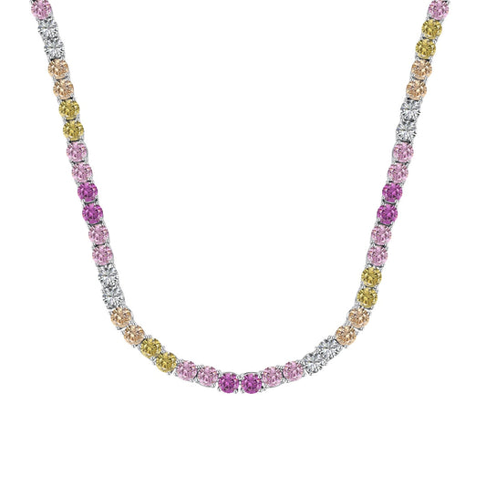 [Aurora]Delicate Colorful Tennis Necklace