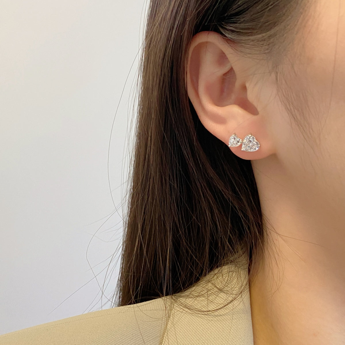 [Aurora]Double Heart-Shape Classic Princess Style Earrings