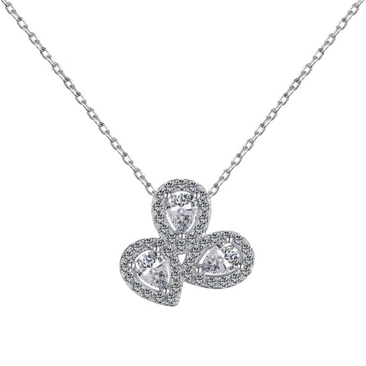 [Aurora]Elegant Flower Shape Pear Cut Necklace