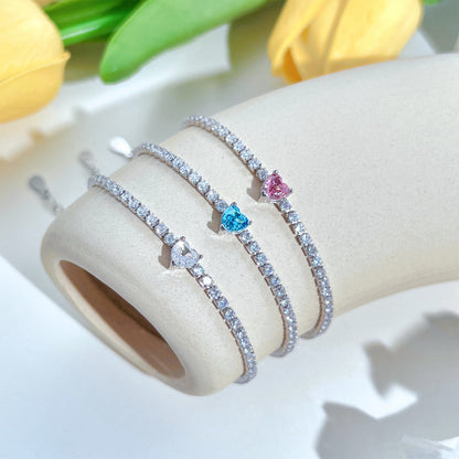 [AURORA]0,5 Karat Elegante Romantische Herz Form Liebhaber Armband