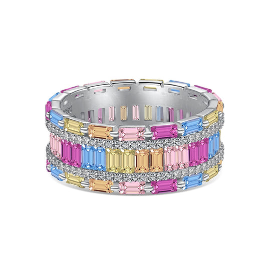 [Aurora]Dazzling Colorful Radiant Cut Party Ring