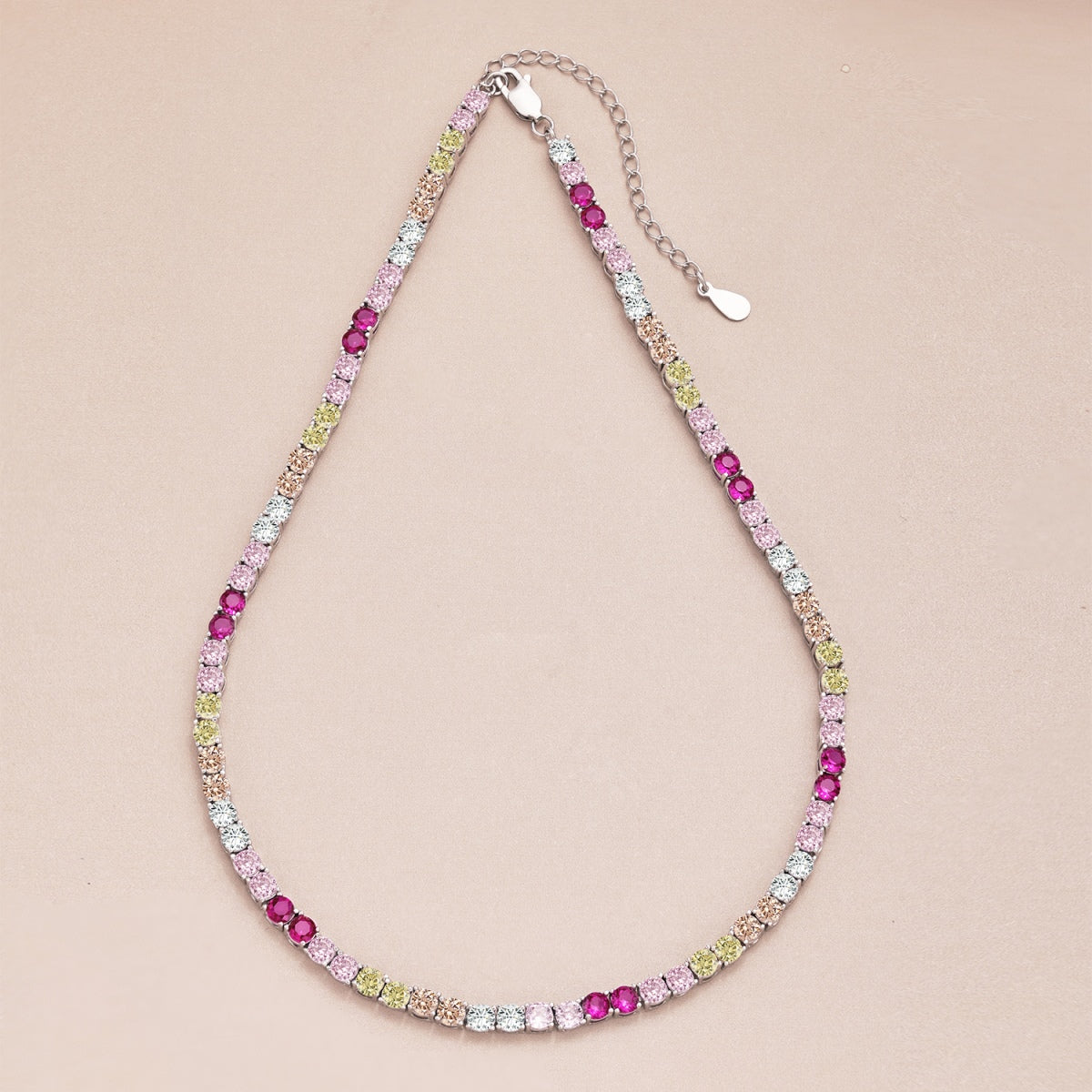 [Aurora]Delicate Colorful Tennis Necklace