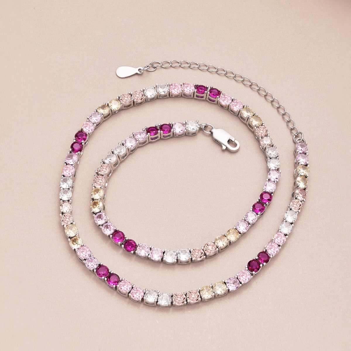 [Aurora]Delicate Colorful Tennis Necklace