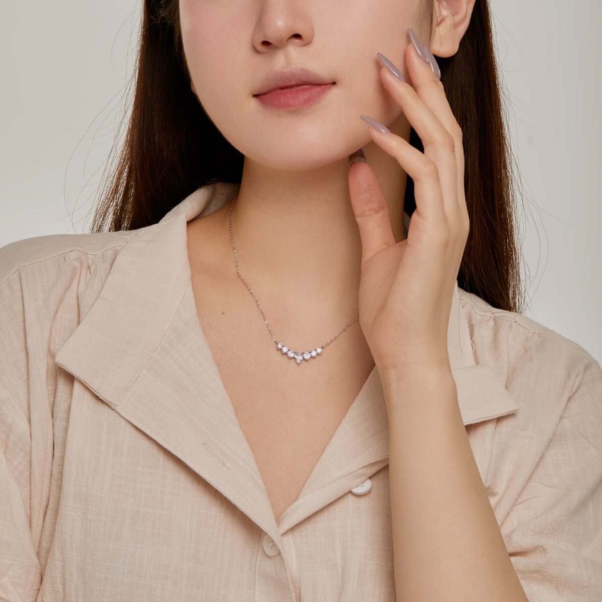[Aurora]Dainty Colorful Heart Necklace